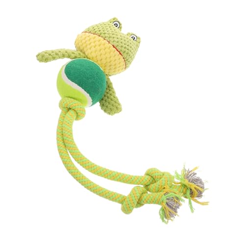 VICASKY Quietschspielzeug Für Hunde, Plüschfrosch, Haustierseil, Interaktives Kauspielzeug, Haustier-plüsch-soundspielzeug, Welpen-beißseil, Plüsch-kauspielzeug Für Katzen von VICASKY