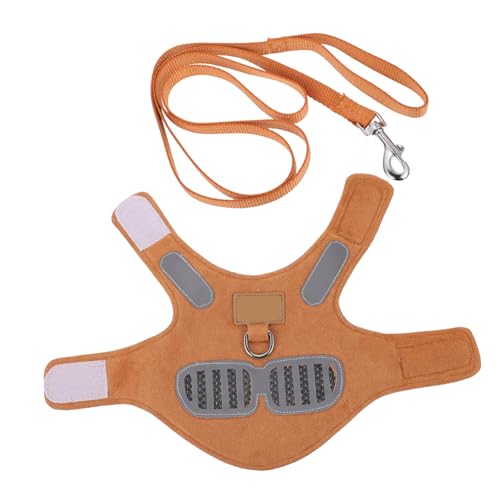 VICASKY Reflektierendes Hundegeschirr mit Leine Atmungsaktives und Geschirr für Hunde und Katzen Verstellbar Strapazierfähiges Material für und Outdoor Aktivitäten Xs Hellbraun von VICASKY