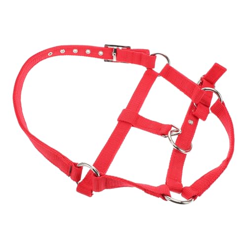 VICASKY Reittraining für pferdegeschirr REIT zubehör Pferdeleine Wadenhalfter Ziegenhalfter Strickhalfter für Pferde abreißbares Halfter gepolstertes Pferdehalfter Nylon rot von VICASKY