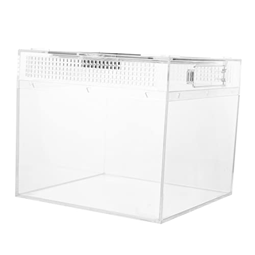 VICASKY Reptiliengehege aus Hochwertigem Material Transparente Futterbox für Schlangen Vogelspinnen Skorpione Geckos und Zuchtbox mit Atmungsaktivem von VICASKY