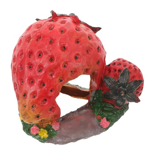 VICASKY Reptilienversteck Erdbeerform Resin Schildkrötenversteck Höhle Terrarium Deko Sicheres Versteck für Reptilien und Echsen Aquarium Ornament Langlebig und Leicht zu Reinigen VICASKY Reptilienversteck Erdbeerform Resin Schildkrötenversteck Höhle Terrarium Deko Sicheres Versteck für Reptilien und Echsen Aquarium Ornament Langlebig und Leicht zu Reinigen von VICASKY