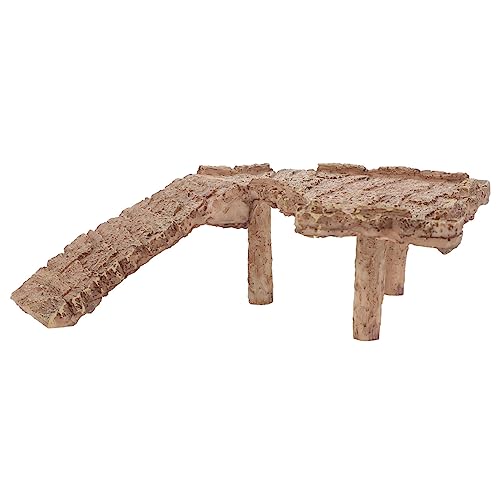 VICASKY Resin Schildkrötenplattform für Aquarien Multifunktionale Kletter und Sonnenbadeplattform für Wasserschildkröten und Reptilien Langlebiges Wasserdichtes Zubehör für Terrarien von VICASKY