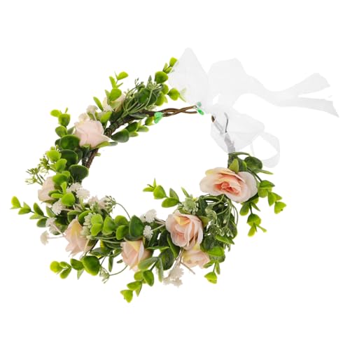 VICASKY Rosenhalsband Charme Mit Krone Outfit Kleidung Männlicher Hals Blumenhalsbänder Katzen Ring Zubehör Abnehmbare Schleife Welpen Kleine Haustiere Kopfbedeckung Blätter von VICASKY