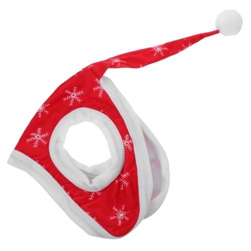 VICASKY Rotes Weihnachts-Horse-Costume-hat mit Schneeflocken Verstellbar Weiches Plüschmaterial Festliches Pferde-Santa-zubehör für Paraden Partys und Winterliche Hofdekorationen von VICASKY