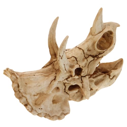 VICASKY Schädel Ornament aus Harz für Aquarien Versteckmöglichkeiten für Garnelen Reptilien und Strapazierfähiges Aquariumhausdekor von VICASKY