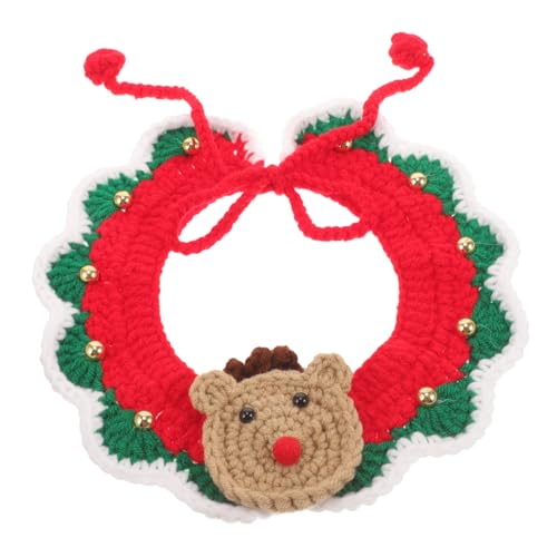 VICASKY Süßer Weihnachts Hundeschal mit Rentier Design Warmes Katzenaccessoire für Festlichkeiten für Parties und Fotoshootings von VICASKY