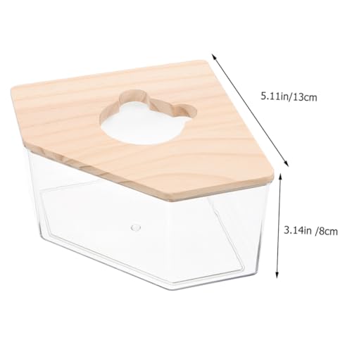VICASKY Transparente Hamster Badewanne aus mit Holzdeckel Sandbadbehälter für Hamster Mäuse Chinchillas Hygienisches Kleines Haustier Badezimmer Sandbadezubehör Fünfeckig Klein VICASKY Transparente Hamster Badewanne aus mit Holzdeckel Sandbadbehälter für Hamster Mäuse Chinchillas Hygienisches Kleines Haustier Badezimmer Sandbadezubehör Fünfeckig Klein von VICASKY