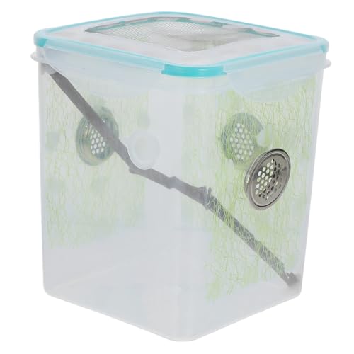 VICASKY Transparente Reptilien Zuchtbox aus Stabilem Kunststoff und Holz Tragbares Terrarium für Spinnen Insekten und Mantiden Praktische Fütterungsbox für Kleine Krabbeltiere Leicht zu VICASKY Transparente Reptilien Zuchtbox aus Stabilem Kunststoff und Holz Tragbares Terrarium für Spinnen Insekten und Mantiden Praktische Fütterungsbox für Kleine Krabbeltiere Leicht zu von VICASKY