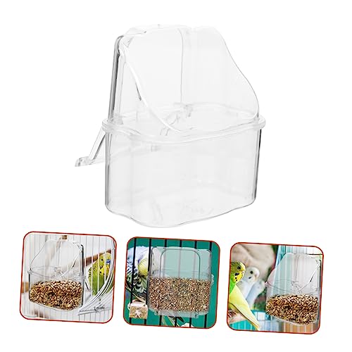 VICASKY Transparente Vogelkäfig Futterbox Einhängen Robuste Externe Futter und Wasserschale für Tauben Wellensittiche Kanarienvögel und Papageien Praktischer Clip für Einfache Befestigung von VICASKY