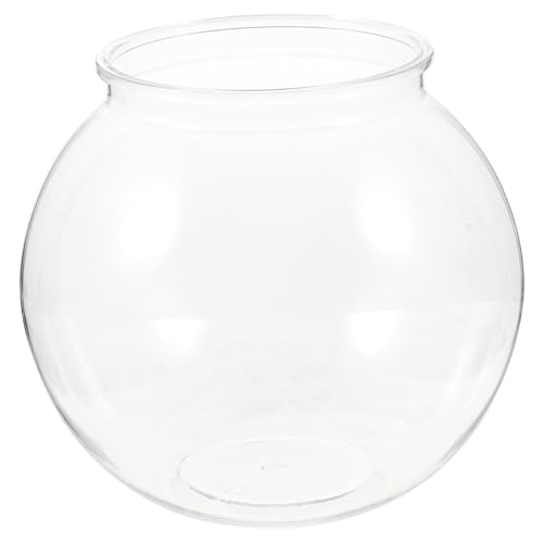 VICASKY Transparenter Runder Kunststoff Fischtank Robustes Terrarium für Büro und Zuhause Dekoratives Desktop Aquarium Leicht zu Reinigen Platzsparend und Sicher für Kleine Fische von VICASKY