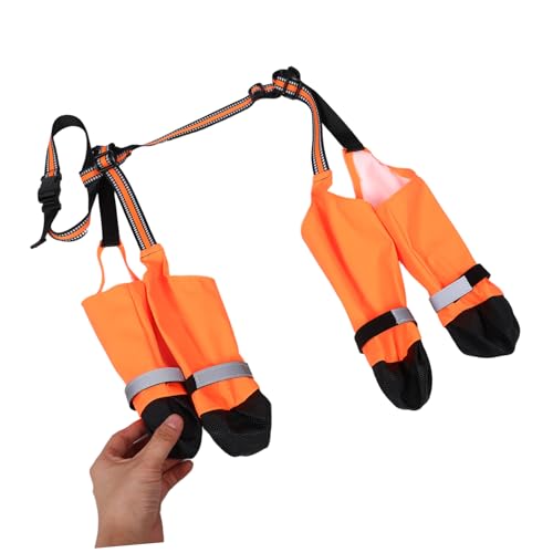 VICASKY Verstellbare Hundestiefel wasserdichte Hundeschuhe mit Reflektierenden Streifen Innenfutter rutschfest Pfotenschutz für Kleine Hunde und Welpen von VICASKY