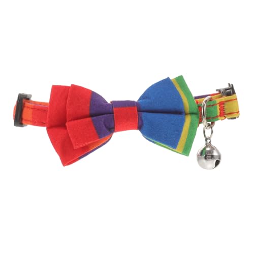 VICASKY Verstellbares Haustierhalsband mit Regenbogen Fliegenknoten für Hunde und Katzen Schickes Leichtes Design zur Einfachen Auffindbarkeit für Stilvolle Haustiere VICASKY Verstellbares Haustierhalsband mit Regenbogen Fliegenknoten für Hunde und Katzen Schickes Leichtes Design zur Einfachen Auffindbarkeit für Stilvolle Haustiere von VICASKY