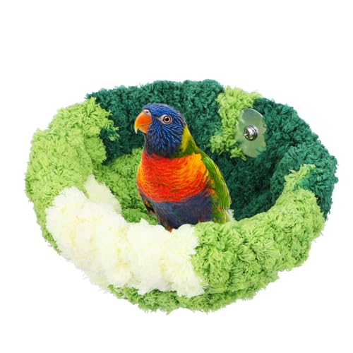 VICASKY Vogel Nest für Papageien Großes Winterbett Tiefgrünem Korallensamt Schlafversteck für Sittiche und Nymphensittiche Warm und Bequem Abnehmbar und Pflegeleicht Multifunktional für VICASKY Vogel Nest für Papageien Großes Winterbett Tiefgrünem Korallensamt Schlafversteck für Sittiche und Nymphensittiche Warm und Bequem Abnehmbar und Pflegeleicht Multifunktional für von VICASKY