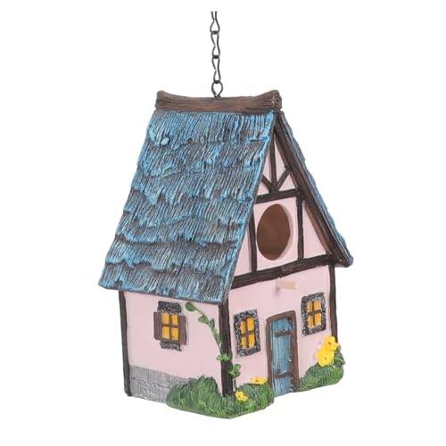 VICASKY Hängendes Vogelhaus aus Kunstharz Dekoratives Nistkasten für Garten Wetterfest Einfache Vogelhaus für Draußen für Wildvögel von VICASKY
