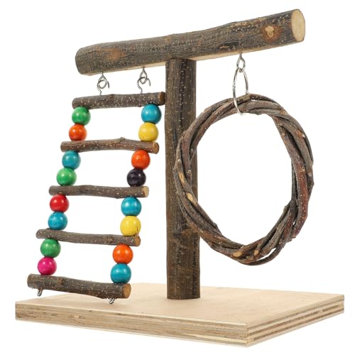 VICASKY Vogelspielzeug Holzständer für Papageien und Wellensittiche Multifunktionaler Trainingsstand für Vögel bei das Klettern Vordergrund Steht für Haustiere Wie Nymphensittiche und von VICASKY