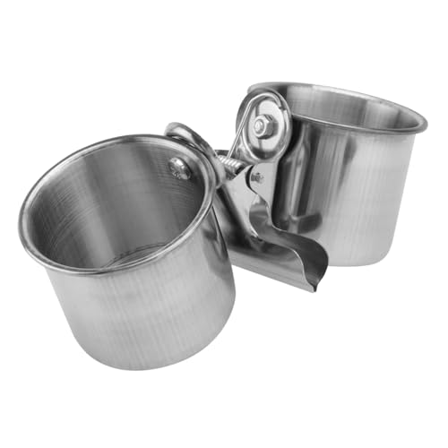 VICASKY Vogeltränke Mit Clip Doppelbecher Futter Und Wasserspender Für Papageien Für Vogelkäfige Und Garten Rostfrei Reinigen VICASKY Vogeltränke Mit Clip Doppelbecher Futter Und Wasserspender Für Papageien Für Vogelkäfige Und Garten Rostfrei Reinigen von VICASKY
