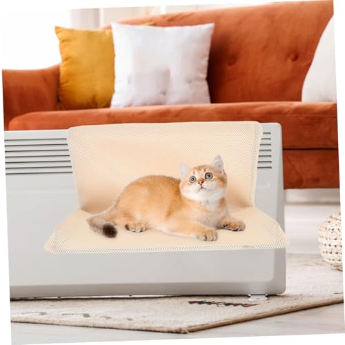 VICASKY Wärmende Katzenhängematte Fensterliege mit Abnehmbarem Bezug Platzsparendes Fensterbett für Katzen Isoliertes Katzenfensterhängesitz für Innenräume Beige Leicht zu Reinigen von VICASKY