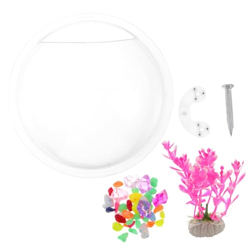 VICASKY Wandmontierter Transparenter Fischtank mit Durchmesser von Dekoratives Aquarium für Zuhause für Fische oder Pflanzen Installieren und Platzsparend Zufällige Farbe von VICASKY