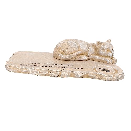VICASKY Wasserdichter Katzengedenkstein für Garten und Innenbereich Kreative Katzenfigur zur Erinnerung an Verstorbene Haustiere Dekorationsstück Sandfarbe VICASKY Wasserdichter Katzengedenkstein für Garten und Innenbereich Kreative Katzenfigur zur Erinnerung an Verstorbene Haustiere Dekorationsstück Sandfarbe von VICASKY