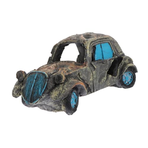 VICASKY Wasserpflanzen Aquarium Dekoration Resindruckmodell Eines Auto Wracks Für Fischtanks Versteck Für Garnelen Kreative Aquarienlandschaft von VICASKY