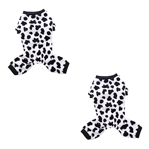VICASKY Weicher Baumwoll-Hundepyjama Für Kleine Hunde Und Katzen - 4 Beiniger Overall Im Kuhfleckenmuster Warmer Wintermantel in Größe S Ideal Für Gemütliche Tage von VICASKY