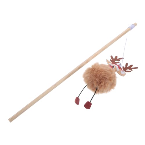 VICASKY Weihnachtlicher Katzenangel mit Rentier Dekoration Interaktives Katzenspielzeug für Kitten aus Holz und Plüsch für Spielspaß und Bewegung Zuhause VICASKY Weihnachtlicher Katzenangel mit Rentier Dekoration Interaktives Katzenspielzeug für Kitten aus Holz und Plüsch für Spielspaß und Bewegung Zuhause von VICASKY