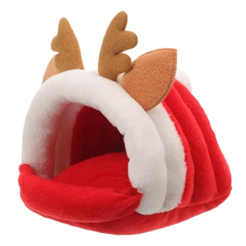 VICASKY Weihnachtliches Hamster Nest Warmes Multifunktionales Versteck für Kleintiere aus Baumwolle für Hamster Kaninchen Meerschweinchen und Chinchillas von VICASKY