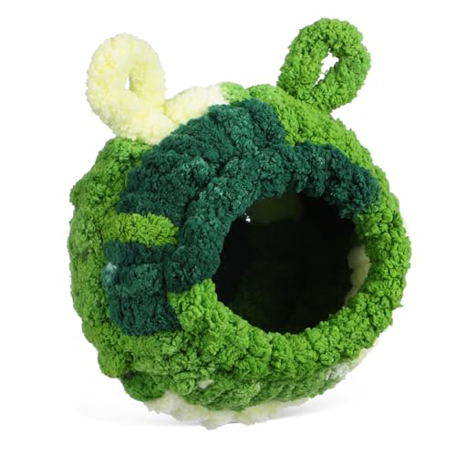 VICASKY Wintervogel Nest Wellensittich Nest Käfig Vogelbett Samt Kuschelhöhle Mittelgroß Grün mit Plastikskelett Warm für Vögel in Käfig und von VICASKY
