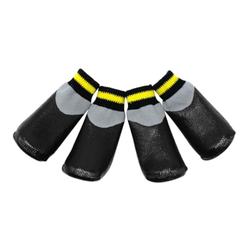 VICASKY wasserdichte Hundeschuhe Winter Pfotenschutz rutschfeste Gummisocken für Kleine Hunde Welpen Schwarz Schnee Regen Schuhüberzug von VICASKY