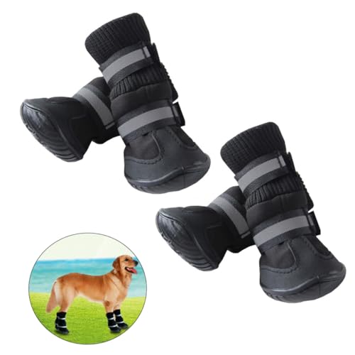 VICASKY wasserdichte Hundeschuhe mit Verstellbarem Klettband rutschfeste Pfotenschutzschuhe für Kleine und Mittelgroße Hunde Schützen vor Schnee Schlamm und Rauem Gelände von VICASKY