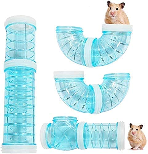 VICMAT Hamster Röhren, DIY Hamster Cage Tube Hamster Spielzeug Hamster Cage Tubes Tunnel für Kleine Tierkäfig Externe Zubehör （Blau） von VICMAT