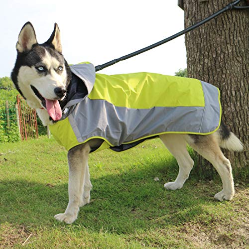 VICTORIE Hund Regenmantel Schneejacke Regensjacke Warm Poncho Herbst/Winter Wasserdicht Winddicht Reflektierende für große mittlere Hund Grün S von VICTORIE