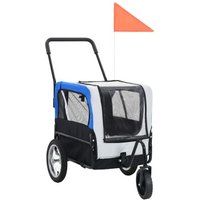 VidaXL 2-in-1 Fahrradanhänger und Buggy für Hunde grau von VIDAXL