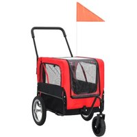 VidaXL 2-in-1 Fahrradanhänger und Buggy für Hunde rot VidaXL 2-in-1 Fahrradanhänger und Buggy für Hunde rot von VIDAXL