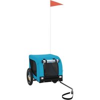 VidaXL Fahrradanhänger Hund 124 x 53 x 53 cm (L x B x H) blau von VIDAXL
