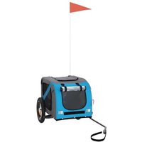 VidaXL Fahrradanhänger Hund 124 x 53 x 53 cm (L x B x H) blau von VIDAXL