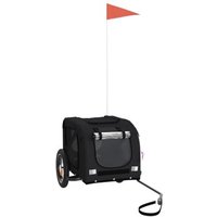 VidaXL Fahrradanhänger Hund 124 x 53 x 53 cm (L x B x H) schwarz von VIDAXL
