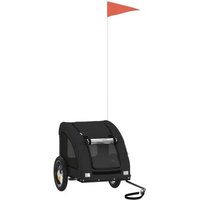 VidaXL Fahrradanhänger Hund 124x53x53cm (L x B x H) schwarz von VIDAXL