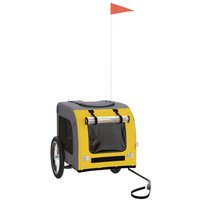 VidaXL Fahrradanhänger Hund 125 x 64 x 66 cm (L x B x H) gelb von VIDAXL