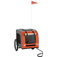 VidaXL Fahrradanhänger Hund 125 x 64 x 66 cm (L x B x H) orange von VIDAXL