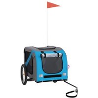 VidaXL Fahrradanhänger Hund 133,5 x 69 x 73,5 cm (L x B x H) blau von VIDAXL