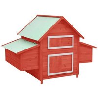 VidaXL Hühnerstall 150 x 96 x 110 cm (B x T x H) rot von VIDAXL