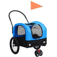 VidaXL Hunde 2-in-1 Fahrradanhänger & Jogger blau von VIDAXL