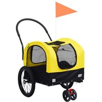 VidaXL Hunde 2-in-1 Fahrradanhänger & Jogger gelb von VIDAXL