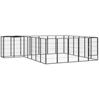VidaXL Hunde Laufstall Stahl Pulverbeschichtet Freilaufgehege von VIDAXL