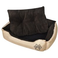 VidaXL Hundebett beige und dunkelbraun 58 cm, 75 cm, 19 cm von VIDAXL