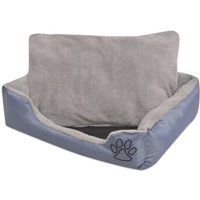 VidaXL Hundebett mit gepolstertem Kissen Grau 48 cm, 65 cm, 18 cm von VIDAXL