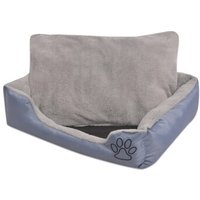 VidaXL Hundebett mit gepolstertem Kissen Grau 70 cm, 90 cm, 20 cm von VIDAXL