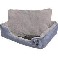 VidaXL Hundebett mit gepolstertem Kissen Grau 80 cm, 80 cm, 21 cm von VIDAXL