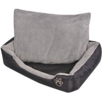 VidaXL Hundebett mit gepolstertem Kissen Schwarz/Grau 38 cm, 50 cm, 17 cm von VIDAXL